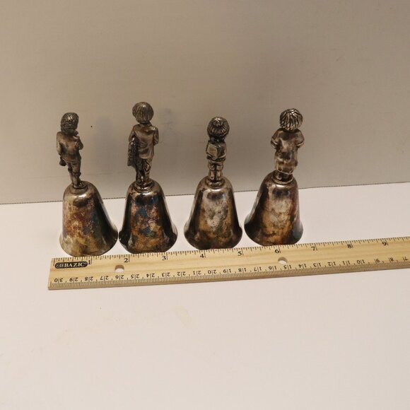 4 Pewter Christmas Bells Pre-Owned - Picture 3 of 4
